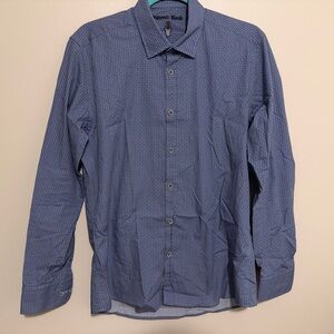 Visconti Black Blue Button-Down Shirt medium Men